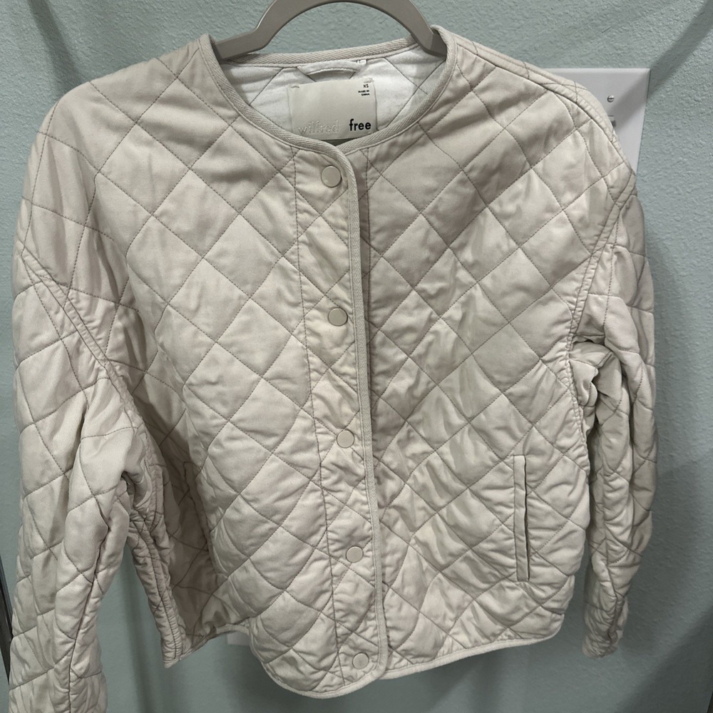 Wilfred Free beige  Quilted Cotton Bomber Jacket Womens Sz XS